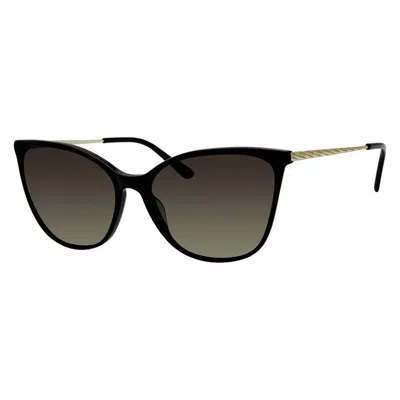 Liz Claiborne Grey Shaded Cat Eye Ladies Sunglasses L 586/s 0807/9o 57 In Black