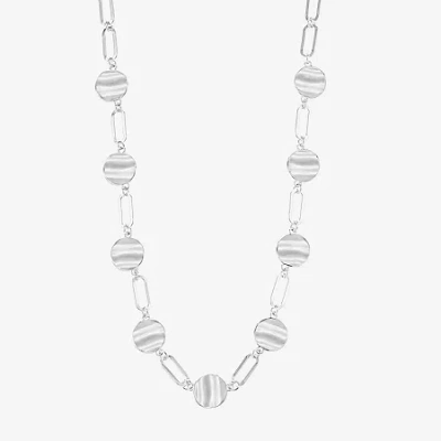 Liz Claiborne Hammered Womens 17 Inch Collar Necklace In Metallic
