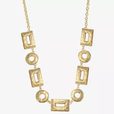 Liz Claiborne Hammered Womens 17 Inch Collar Necklace In Multi