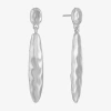 Liz Claiborne Hammered Womens Hypoallergenic Drop Earrings In Metallic
