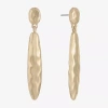 Liz Claiborne Hammered Womens Hypoallergenic Drop Earrings In Gold