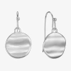 Liz Claiborne Hammered Womens Round Drop Earrings In Silver
