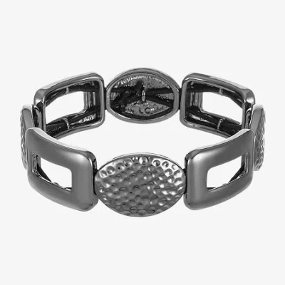 Liz Claiborne Hammered Womens Square Stretch Bracelet In Gray