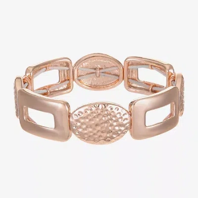 Liz Claiborne Hammered Womens Square Stretch Bracelet In Pink
