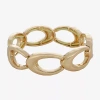 Liz Claiborne Hammered Womens Stretch Bracelet In Gold