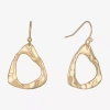 Liz Claiborne Hammered Womens Triangle Drop Earrings In Gold