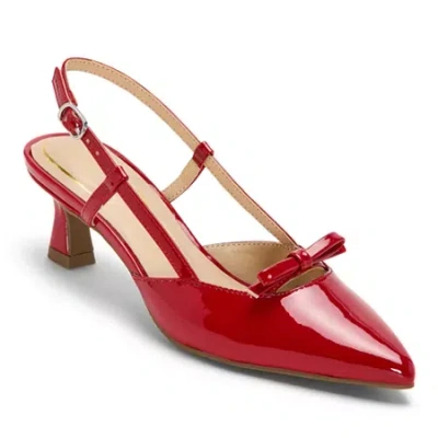 Liz Claiborne Harty Womens Pointed Closed Toe Cone Heel Pumps In Red