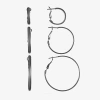 Liz Claiborne Hoop Womens Hypoallergenic 3 Pair Earring Set In Metallic