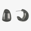 Liz Claiborne Huggie Womens 16.6mm Hypoallergenic Hoop Earrings In Black