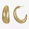 Liz Claiborne Huggie Womens 25.4mm Hypoallergenic Hoop Earrings In Gold