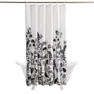 Liz Claiborne Island Vines Shower Curtain In Black