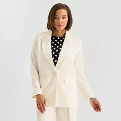 Liz Claiborne Kate Womens Petite Classic Fit Blazer In White