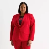 Liz Claiborne Kate Womens Plus Stretch Fabric Classic Fit Blazer In Red