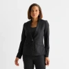 Liz Claiborne Kate Womens Stretch Fabric Classic Fit Blazer In Black