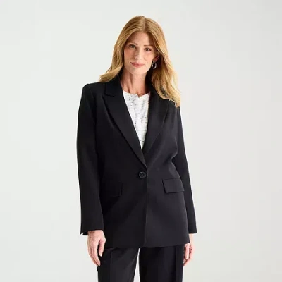 Liz Claiborne Kate Womens Tall Classic Fit Blazer In Black