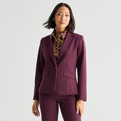 Liz Claiborne Kate Womens Tall Classic Fit Blazer In Purple