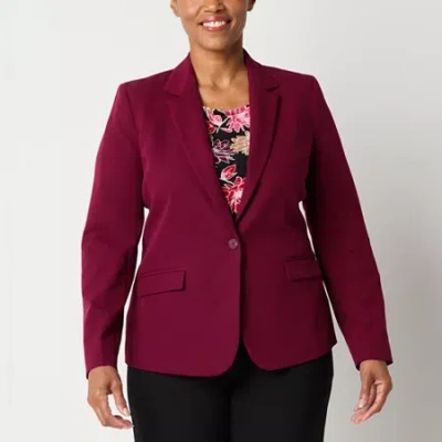 Liz Claiborne Kate Womens Tall Classic Fit Blazer In Red