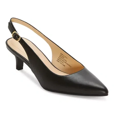 Liz Claiborne Keith Womens Pointed Closed Toe Kitten Heel Pumps In Black