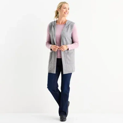 Liz Claiborne Knit Wrap In Gray