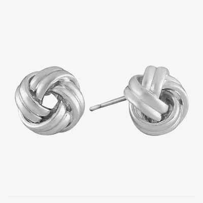 Liz Claiborne Knot Button Stud Earrings In Gray