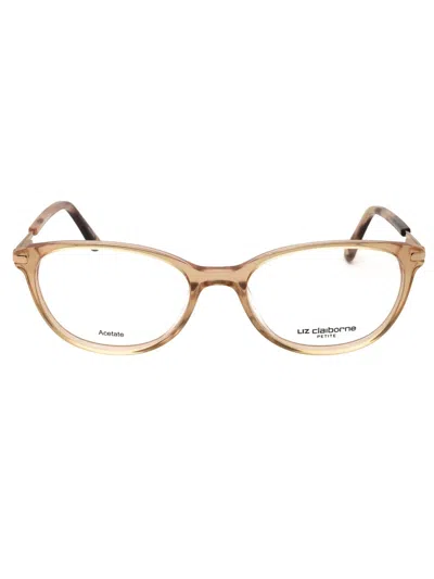 Liz Claiborne L 470 Eyeglasses In Peach/clear Demo Lens