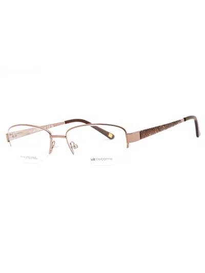 Liz Claiborne L 611 Oval Eyeglasses In 01b8 00 - Brown / Clear Demo Lens