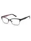 Liz Claiborne Rectangle-frame Glasses In 0xl7 00 - Brown Green / Clear Lens