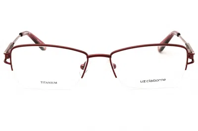 Liz Claiborne L 668/t Eyeglasses In Burgundy/clear Demo Lens