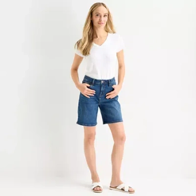 Liz Claiborne Lana Womens Denim Short In Blue