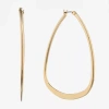 Liz Claiborne Large Womens 48mm Hypoallergenic Hoop Earrings In Gold