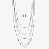 Liz Claiborne Layered Necklace And Drop Earring Womens 2-pc. Jewelry Set In Metallic