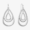 Liz Claiborne Layered Teardrop Drop Earrings In Silver