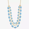 Liz Claiborne Layered Womens 18 Inch Statement Necklace In Blue
