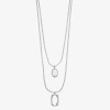 Liz Claiborne Layered Womens 18 Inch Strand Necklace In Silver