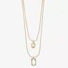 Liz Claiborne Layered Womens 18 Inch Strand Necklace In Neutral