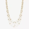 Liz Claiborne Layered Womens 18 Inch Strand Necklace In Gold