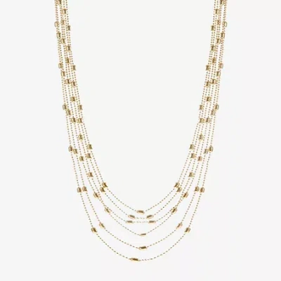 Liz Claiborne Layered Womens 18 Inch Strand Necklace In Gold