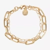 Liz Claiborne Layered Womens Solid Link Bracelet In Yellow