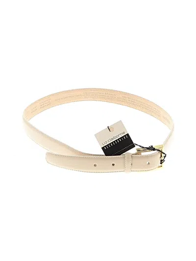 Pre-owned Liz Claiborne Leather Belt In Ivory