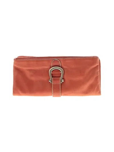 Pre-owned Liz Claiborne Leather Clutch In Orange