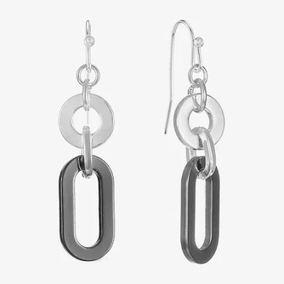 Liz Claiborne Link Womens Drop Earrings In Silver