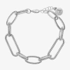 Liz Claiborne Link Womens Oval Link Bracelet In Silver