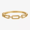 Liz Claiborne Link Womens Rectangular Bangle Bracelet In Gold