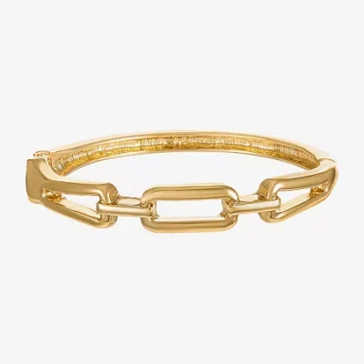 Liz Claiborne Link Womens Rectangular Bangle Bracelet In Gold