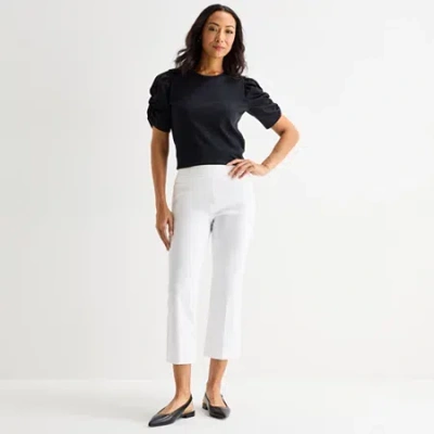 Liz Claiborne Lisa Womens Flare Capri Pant In White