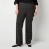 Liz Claiborne Lisa Womens Plus Flare Mid Rise Pull-on Pant In Black