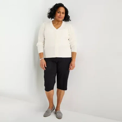 Liz Claiborne Lisa Womens Plus Straight Capri Pant In Neutral