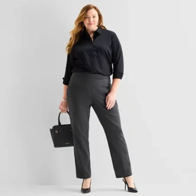 Liz Claiborne Lisa Womens Pull-on Pant In Gray