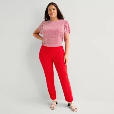 Liz Claiborne Lisa Womens Pull-on Pant In Red