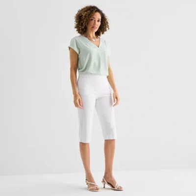 Liz Claiborne Lisa Womens Straight Capri Pant In White